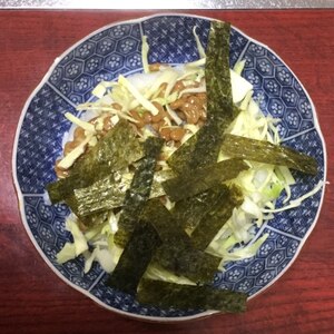 納豆の食べ方-味ポンでさっぱり☆キャベツ♪